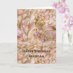 Carte Glam Gold Chic Pink Peacock