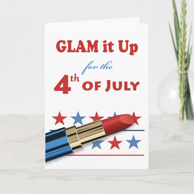 Carte Glam it Up for the 4 juillet Lipstick and Stars (Devant)