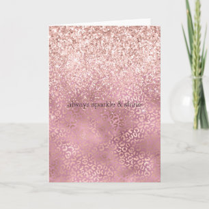 Carte Glam Pink Glitzy Parties scintillant Empreinte de