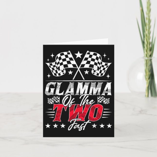 Carte Glamma Des Deux Rapides Voitures De Course D'Anniv (Devant)