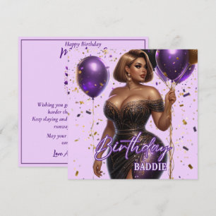 Carte Glamour Africain-Américain Femme aux Courbes Fête