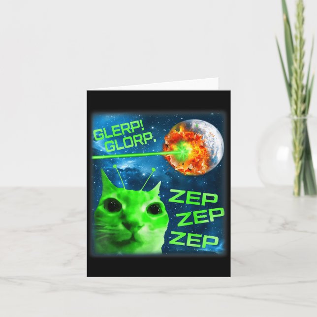 Carte Glerp Glorp Drôle Alien Chat Brainrot Meme  (Devant)