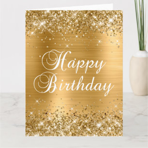 Carte Glittery Gold Foil Gros anniversaire heureux