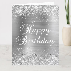 Carte Glittery Silver Foil Gros anniversaire heureux