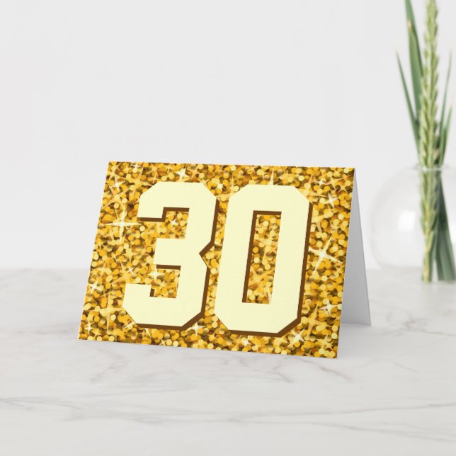 Carte Glitz "Gold" 'Age' 'Joyeux Anniversaire' (Devant)