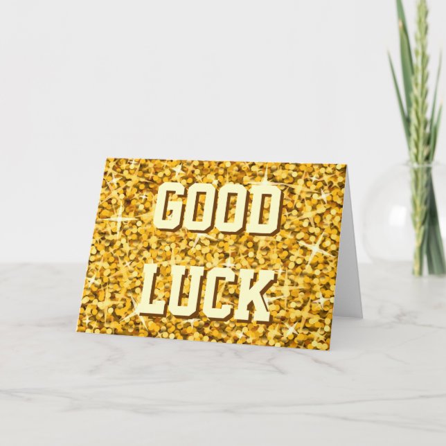 Carte Glitz "Gold" "Good Luck" (Devant)
