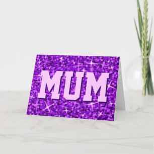 Carte Glitz Pink 'MUM' 'Joyeuse Fête des Mères'
