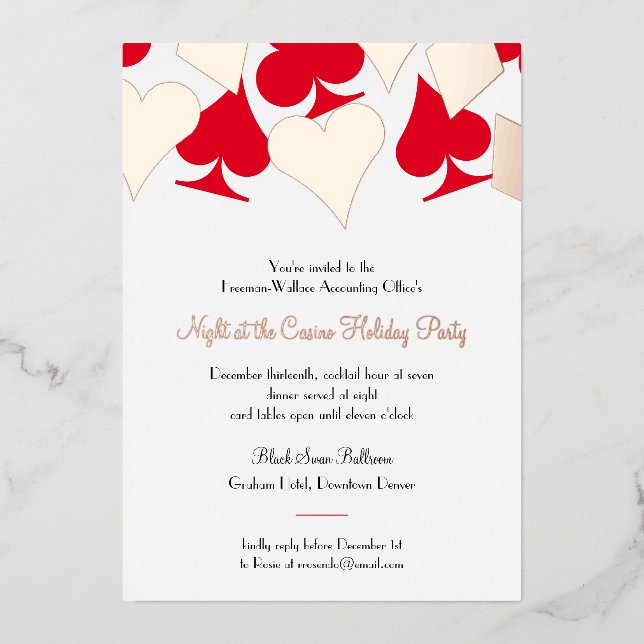 Carte Glitzy convient Casino Night Party Invitatio (Recto)