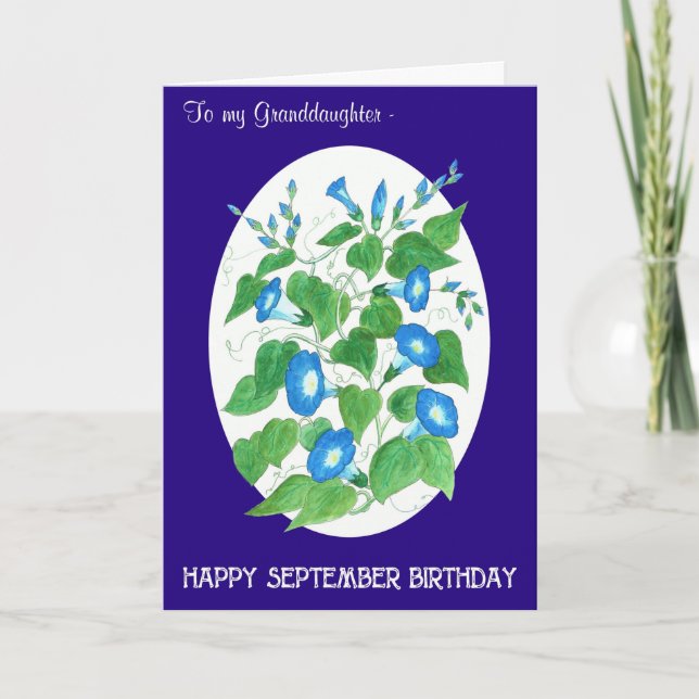 Carte Gloire du matin Septembre Anniversaire pour la pet (Devant)