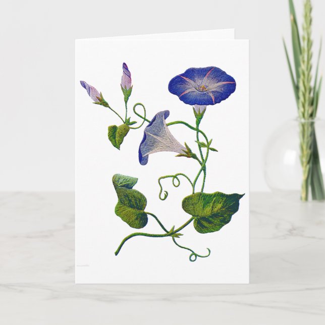 Carte Glorieuses bleues brodées (Devant)