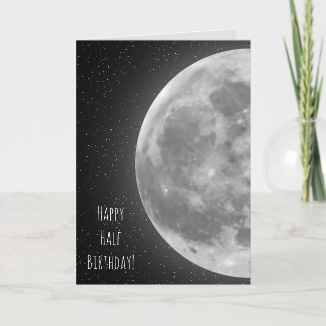 Carte glowing half moon birthday (Devant)