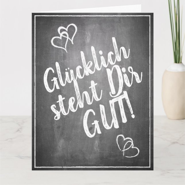 Carte Glücklich steht Dir intestin ! - im Kreidetafelsti (Devant)