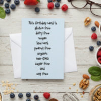Gluten Dairy Sugar Soy Carb Gratuit Amusant Annive