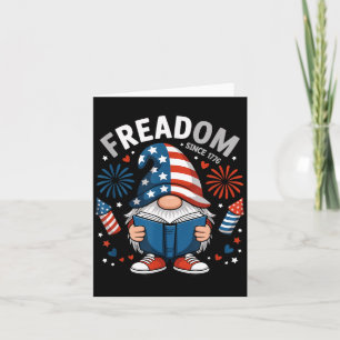 Carte Gnome amateur de livres drapeau américain patrioti