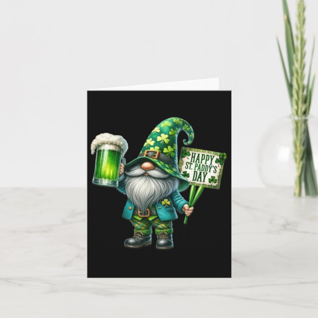 Carte Gnome Boire Saint Patricks Day Joyeux St Paddys (Devant)