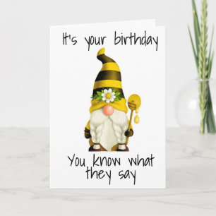 CARTE GNOME COMIQUE FAIT UNE BLAGUE SUR LA VIEILLESSE PO