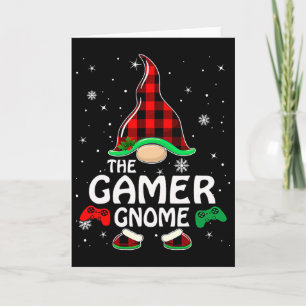Carte Gnome de joueur carreaux de Buffalo tenue de Noël