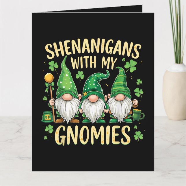Carte Gnome de la Fête de la Saint-Patrick Chanceux Trèf (Devant)