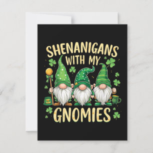 Carte Gnome de la Saint-Patrick Chanceux Trèfle 