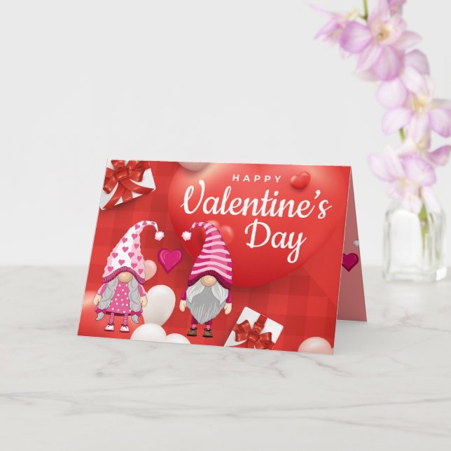 Carte Gnome de la Saint-Valentin (Orchidée)