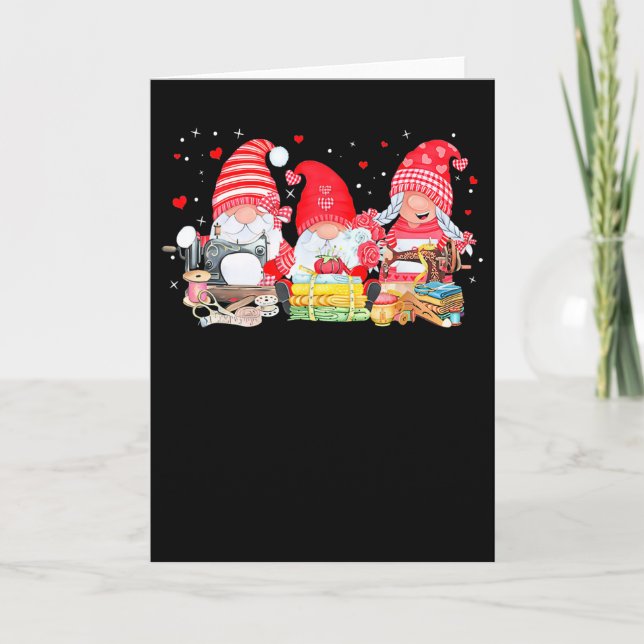 Carte Gnome de la Saint-Valentin Couture Couturière Femm (Devant)