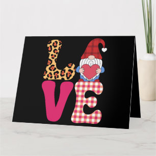 Carte Gnome de l'amour Saint-Valentin Rouge Plaid Buffal