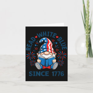 Carte Gnome de lecture blanc bleu de lecture patriotique