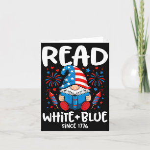 Carte Gnome de lecture patriotique Feux d'artifice USA B
