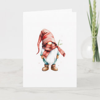Carte Gnome de Noël à l'aquarelle