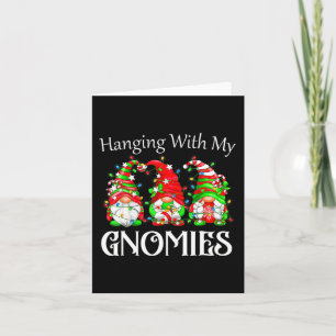 Carte Gnome De Noël Amusant Accroché Avec Ma Famille Gno
