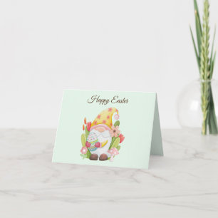 Carte Gnome de Pâques mignon aquarelle 