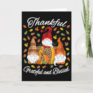 Carte Gnome de Thanksgiving Reconnaissant Grateux Bénis