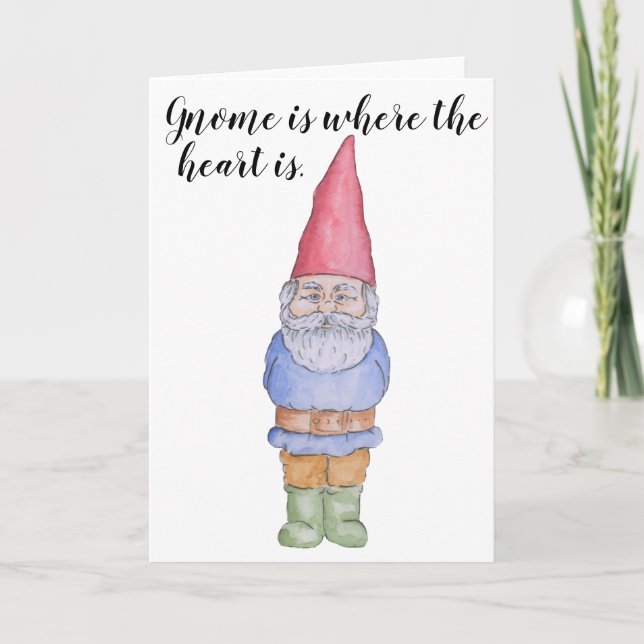 Carte Gnome est l'endroit où le coeur est Greeting Card (Devant)