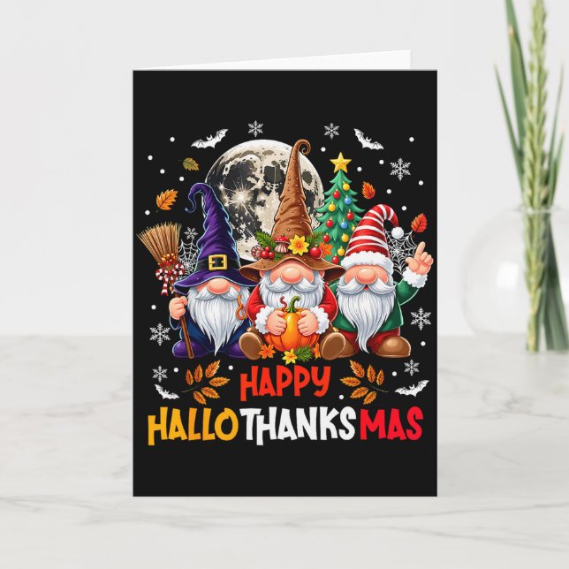 Carte Gnome Hallothanksmas Halloween Thanksgiving Christ (Devant)