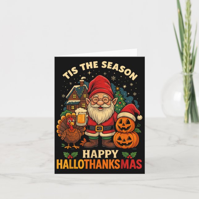 Carte Gnome Hallothanksmas jupe Halloween Thanksg (Devant)