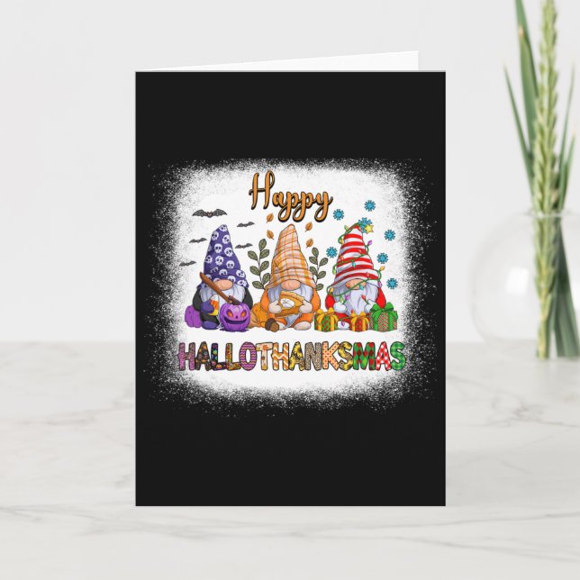 Carte Gnome Halloween Thanksgiving Noël Joyeux Hallo (Devant)