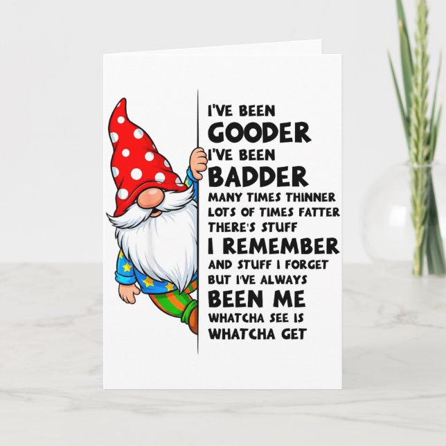 Carte Gnome J'ai été plus sage J'ai été plus vilain Plus (Devant)