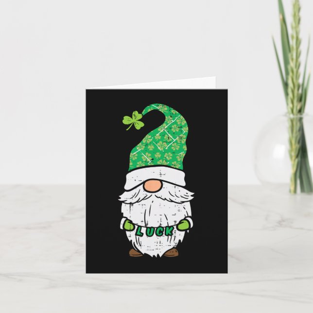 Carte Gnome jour de la Saint-Patrick Saint chanceux Padd (Devant)