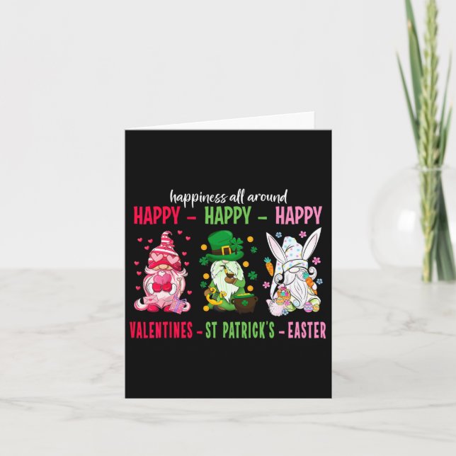 Carte Gnome Joyeuse Saint-Valentin Saint-Patrick Pâques  (Devant)