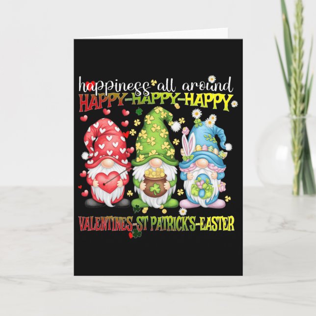 Carte Gnome Joyeuse Saint-Valentin Saint-Patrick Pâques  (Devant)