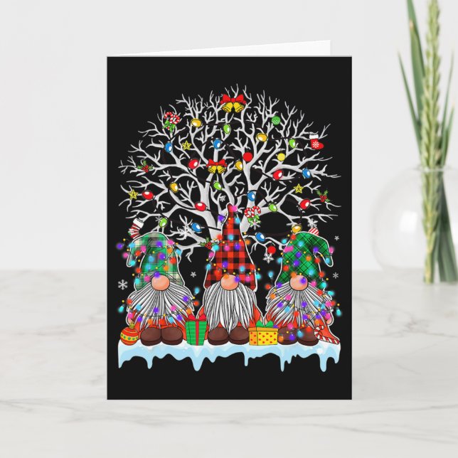 Carte Gnome Joyeux Noël Lumière Famille G (Devant)