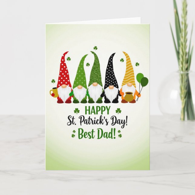 Carte Gnome Meilleur Papa St Patrick (Devant)