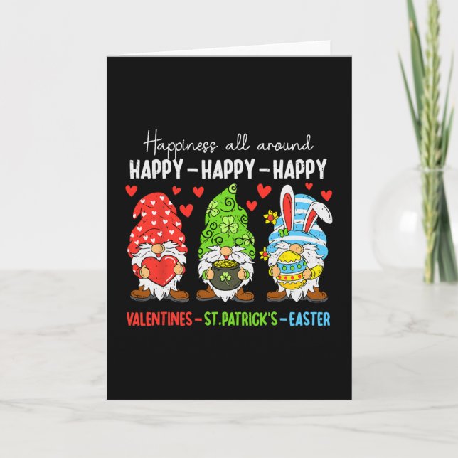 Carte Gnome mignon Saint-Valentin Saint-Patrick Pâques v (Devant)