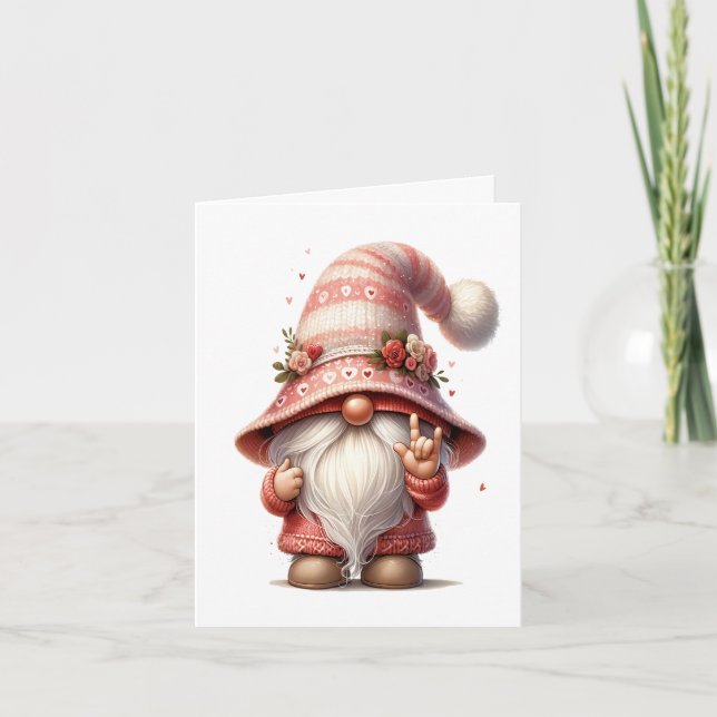 Carte Gnome Mignon Signe Amour (Devant)