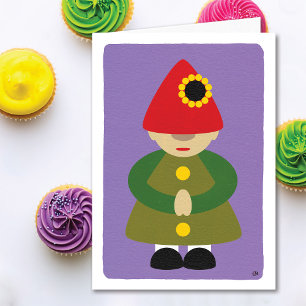 Carte Gnome on Purple Blank Card
