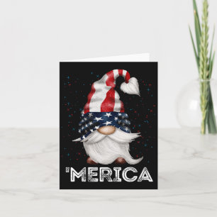 Carte Gnome patriotique du 4 juillet coloré du drapeau a