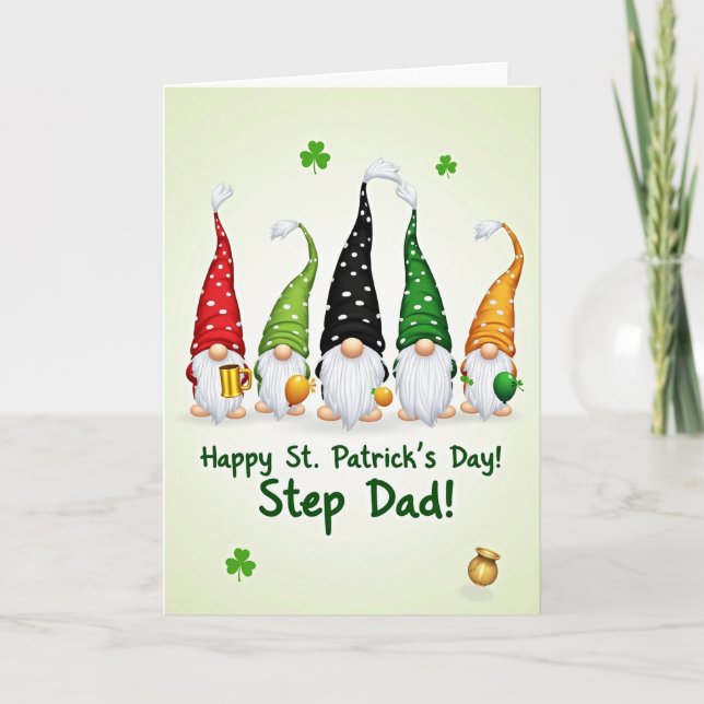 Carte Gnome Step Dad St Patricks Day Card (Devant)