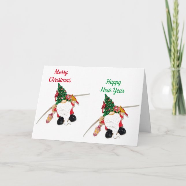 CARTE GNOME VOE POUR NOËL / NOUVEL AN AUSSI ! (Devant)