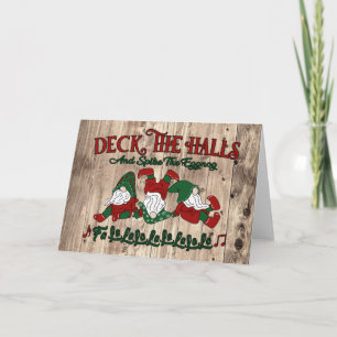 Carte Gnomes au lait de poule de Noël décorent les salle