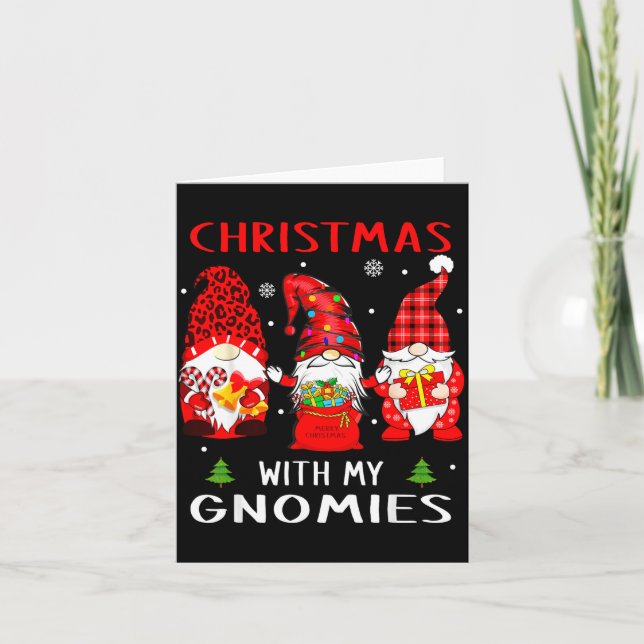 Carte Gnomes Christmas Family Leopard Funny Plaid Men Wo (Devant)